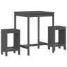 Set de mesa y taburetes altos jardín 3 piezas madera pino gris 2