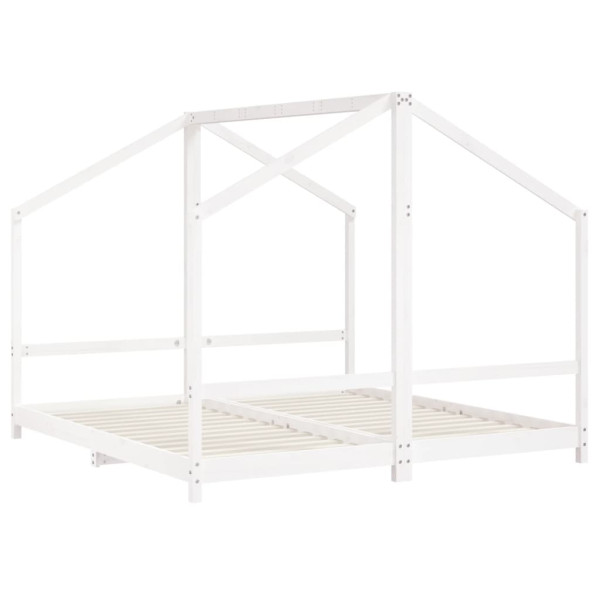 Estrutura de cama infantil 2x(90x190) cm pinho maciço branco M 3