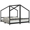 Estrutura de cama infantil 2x(90x190) cm pinho maciço preto 2