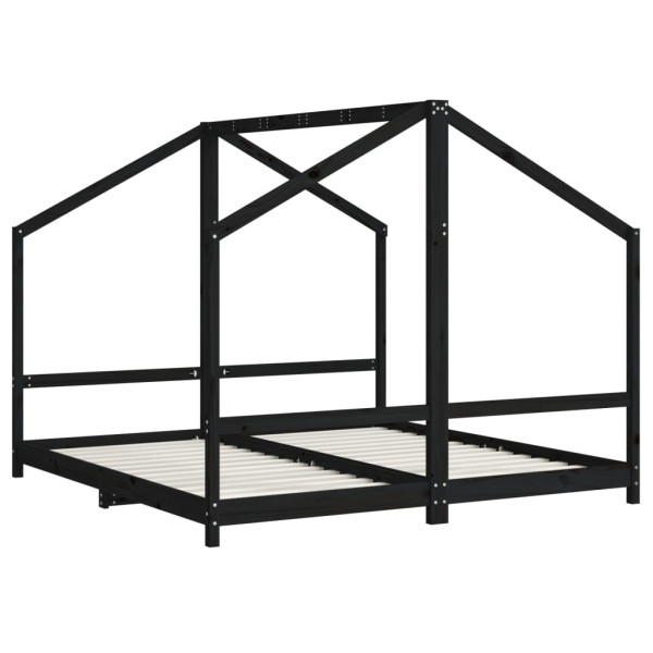 Estructura de cama de niños madera de pino negro 2x(90x190) cm M 3