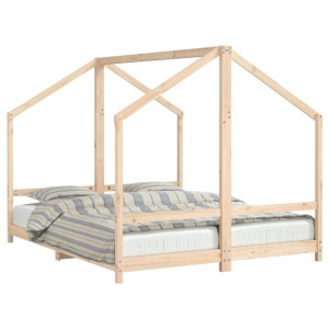 Estructura de cama infantil madera maciza de pino 2x(80x200) cm H