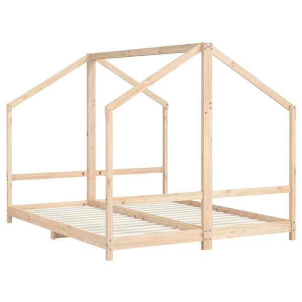 Estructura de cama infantil madera maciza de pino 2x(80x200) cm M 3