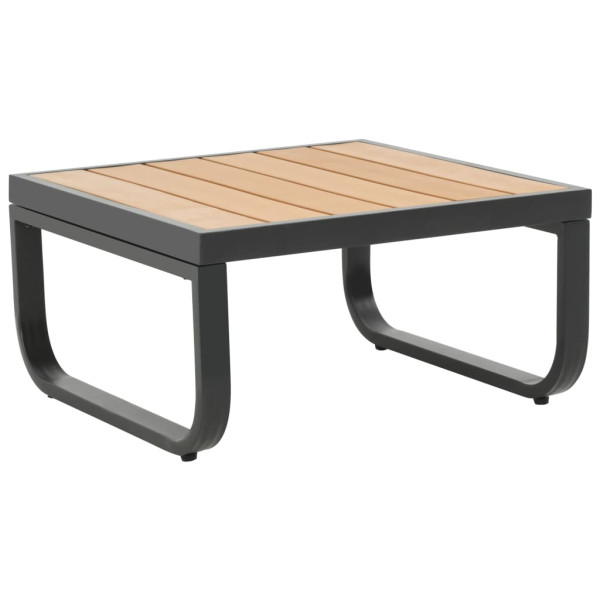 Sofás de canto para jardim com almofadões 2 pcs alumínio e WPC M 5