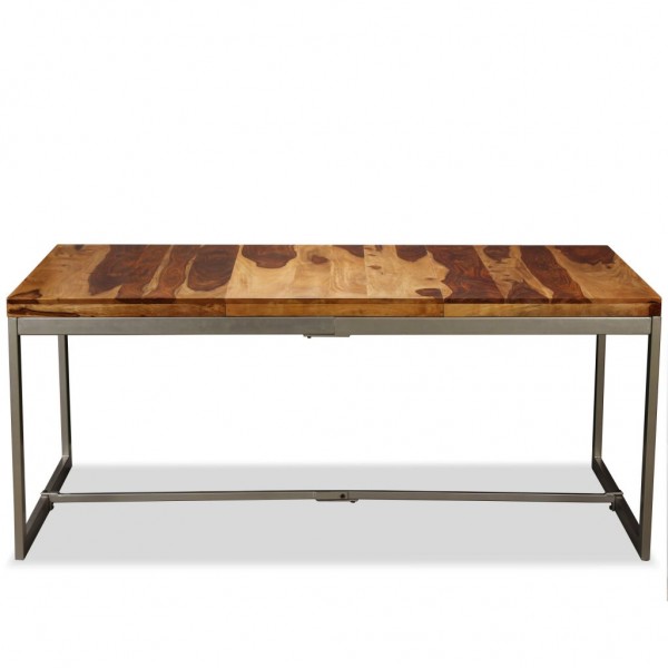 Mesa de jantar madeira de acácia maciça e aço 180 cm M 3