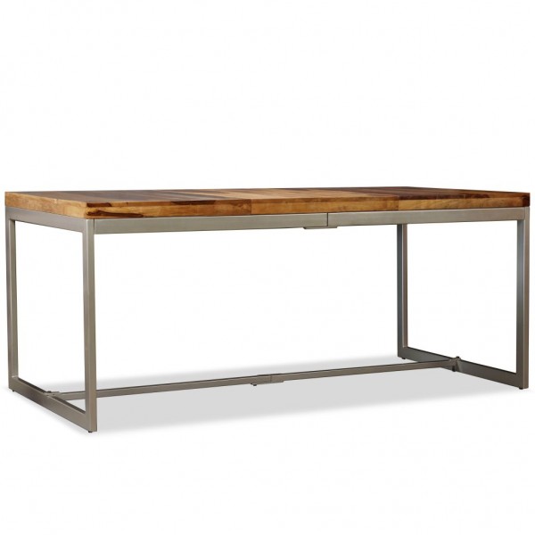 Mesa de comedor de madera maciza de sheesham y acero 180 cm M 4