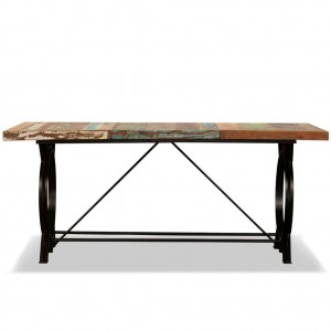 Mesa de jantar madeira reciclada maciça 180 cm H