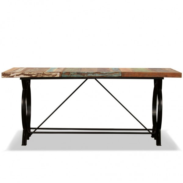 Mesa de jantar madeira reciclada maciça 180 cm M 2