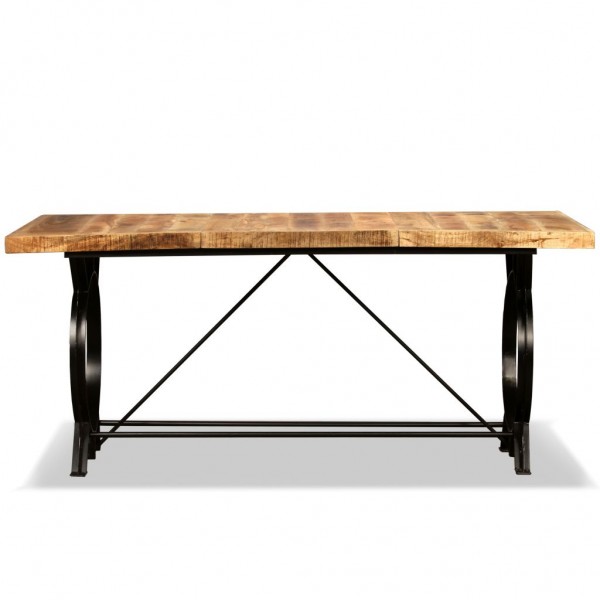 Mesa de jantar madeira de mangueira maciça áspera 180 cm M 2