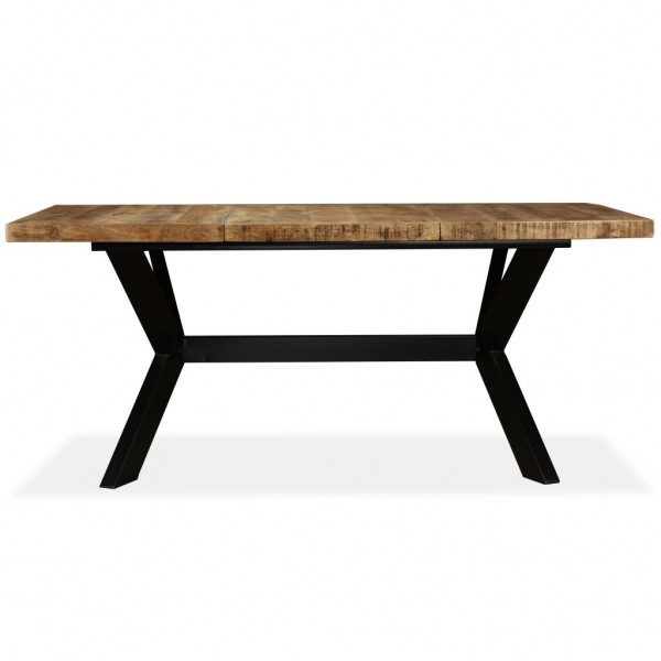 Mesa de jantar madeira de mangueira maciça + aço em cruz 180 cm M 2