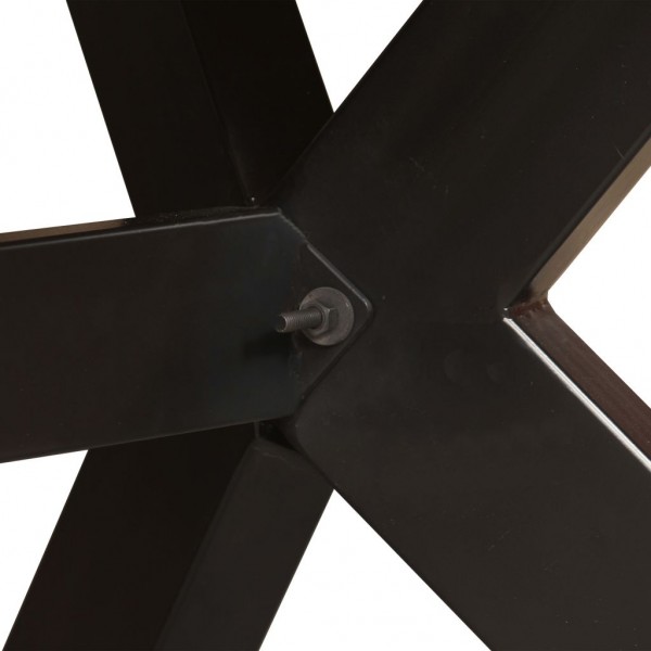 Mesa de jantar madeira de mangueira maciça + aço em cruz 180 cm M 5