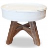 Mesa de centro de madera maciza reciclada 60x45 cm blanco 2