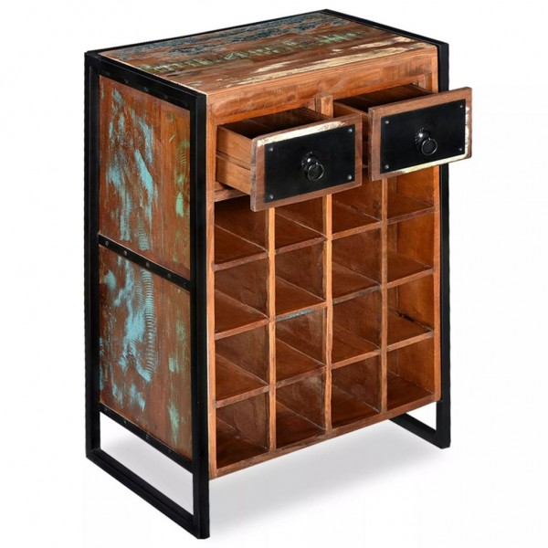 Botellero para 16 botellas de madera maciza reciclada M 4