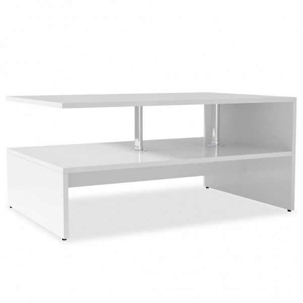 Mesa de centro de madera contrachapada 90x59x42cm blanca M 2