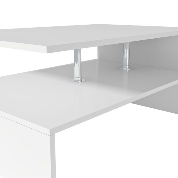 Mesa de centro de madera contrachapada 90x59x42cm blanca M 5