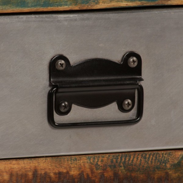 Mesa de centro 3 gavetas madeira recuperada maciça 100x50x35 cm M 3