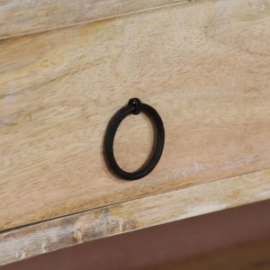 Mesa de escritório em madeira maciça de mangueira e aço 110x50x96 cm H