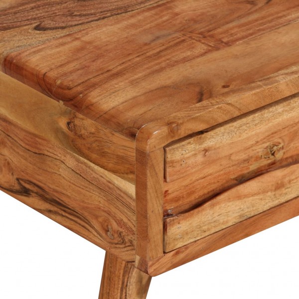 Mesa de centro madera maciza de acacia con cajón 100x50x40 cm M 4
