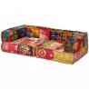 Puf modular de 2 plazas de tela patchwork 4