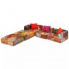 Puf modular de 3 plazas de tela patchwork 3