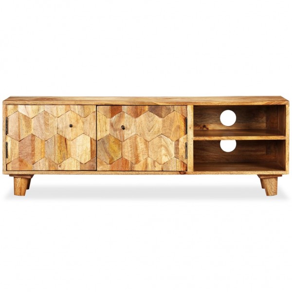 Mueble para la televisión de madera de mango maciza 18x35x40 cm M 5