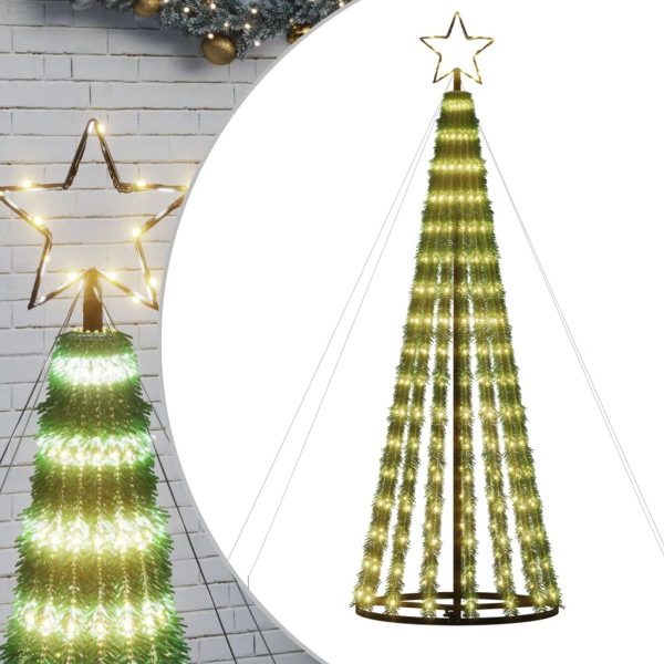 Árbol de Navidad cono de luz 275 LEDs blanco cálido 180 cm M 2