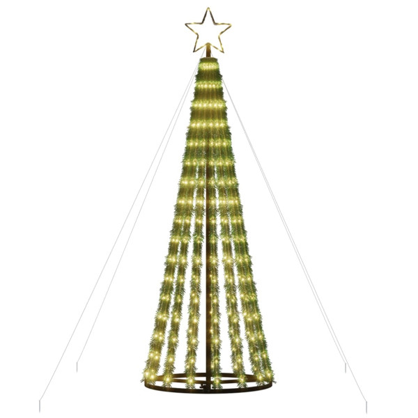 Árbol de Navidad cono de luz 275 LEDs blanco cálido 180 cm M 4
