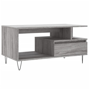 Mesa de centro madera contrachapada gris Sonoma 90x49x45 cm H