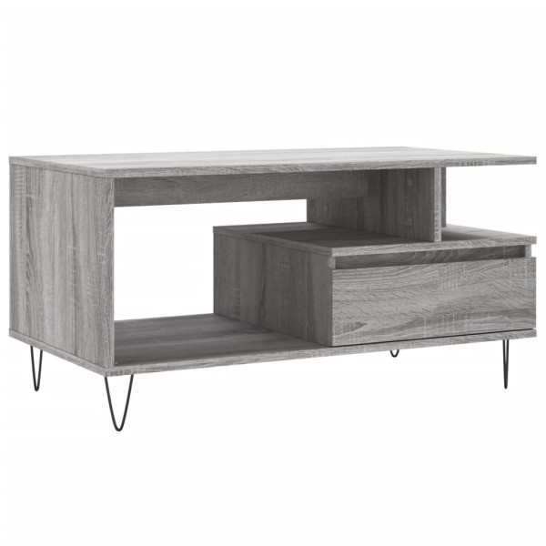 Mesa de centro madera contrachapada gris Sonoma 90x49x45 cm M 2