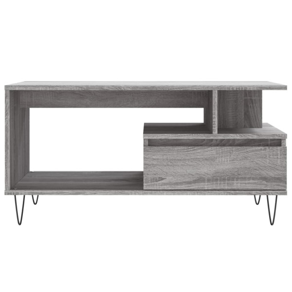 Mesa de centro madera contrachapada gris Sonoma 90x49x45 cm M 5