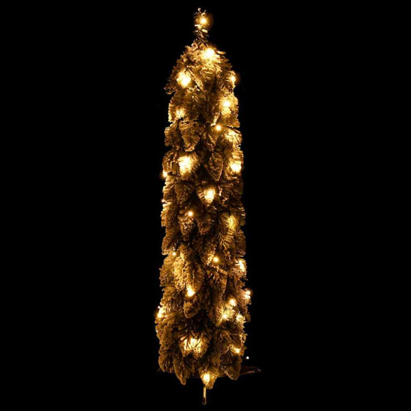 Árbol de Navidad artificial iluminado con 45 LED y nieve 90 cm M 2