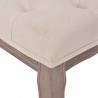 Banco de madera maciza y lino blanco crema 110x38x48 cm 5