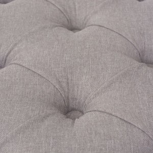 Banco em linho e madeira maciça 150x40x48 cm cinzento-escuro H