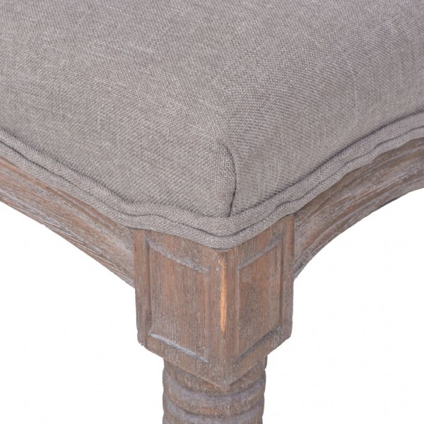 Banco lino y madera maciza gris oscuro 150x40x48 cm M 5