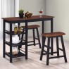 Conjunto de mesa alta de cocina 3 piezas MDF negro 1