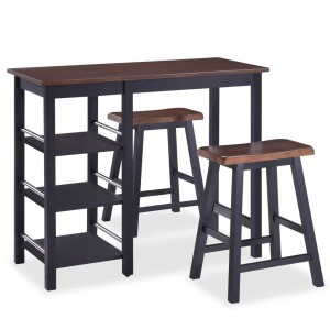 Conjunto de bar 3 pcs MDF preto H