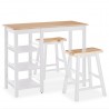Conjunto de mesa alta de cocina 3 piezas MDF blanco 1