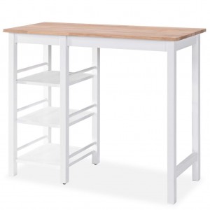 Conjunto de mesa alta de cocina 3 piezas MDF blanco H
