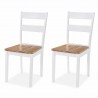 Cadeiras de jantar 2 pcs madeira de seringueira maciça branco 1