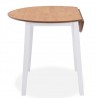 Mesa de jantar com abas rebatíveis redonda MDF branco 4
