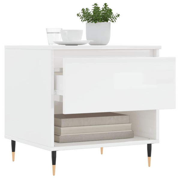 Mesa de centro 50x46x50cm derivados de madeira branco brilhante M 4