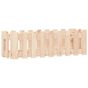 Arriate elevado jardín con valla madera maciza pino 100x30x30cm H