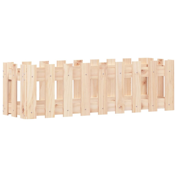 Arriate elevado jardín con valla madera maciza pino 100x30x30cm M 2