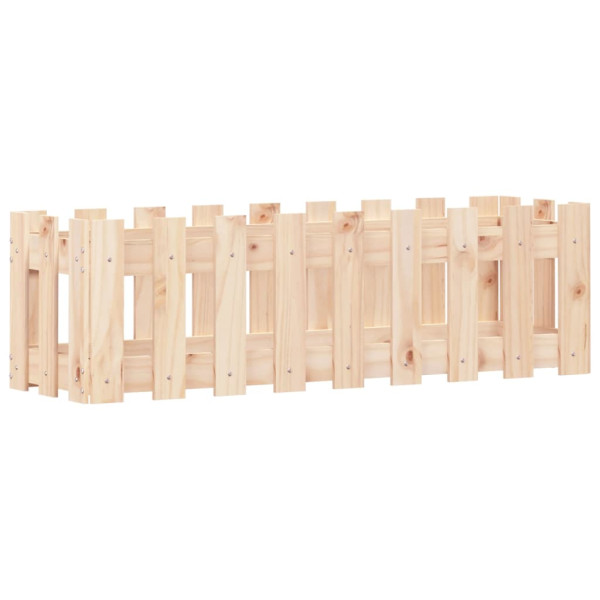 Arriate elevado jardín con valla madera maciza pino 100x30x30cm M 4