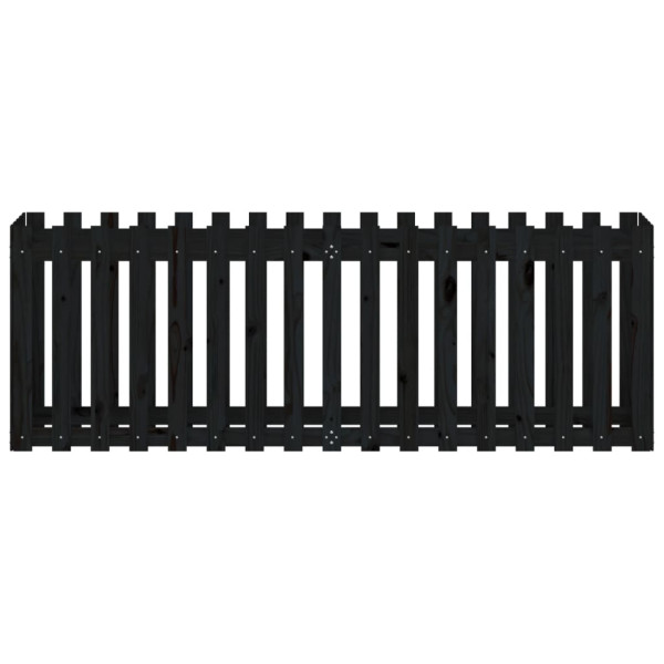 Arriate elevado jardín con valla madera pino negro 200x50x70cm M 5
