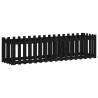 Arriate elevado jardín con valla madera pino negro 200x50x50cm 2