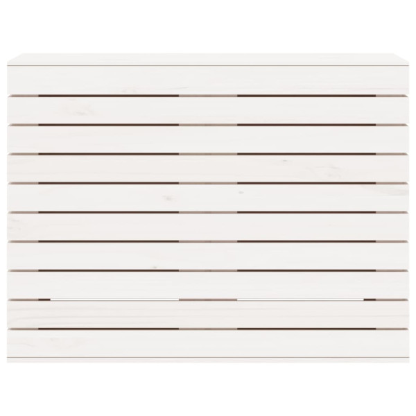 Cesto de roupa suja 88.5x44x66 cm pinho maciço branco M 5