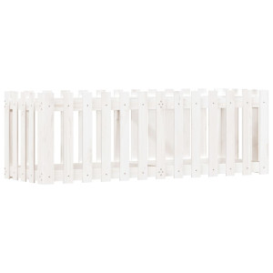 Arriate elevado jardín con valla madera pino blanco 150x50x50cm H