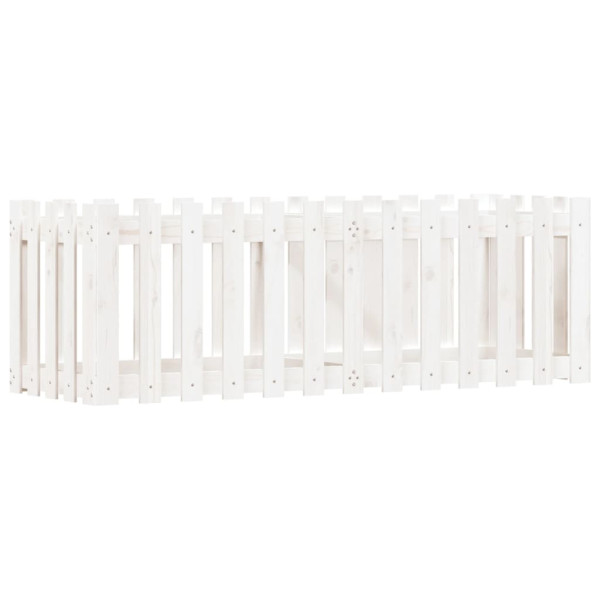 Arriate elevado jardín con valla madera pino blanco 150x50x50cm M 4