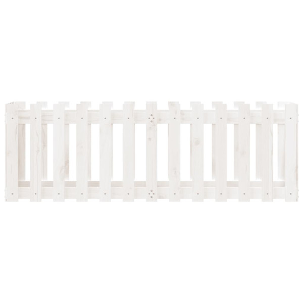 Arriate elevado jardín con valla madera pino blanco 150x50x50cm M 5