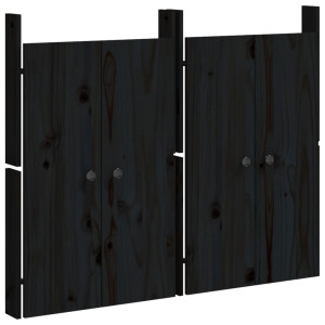Puertas de cocina exterior 2 uds madera pino negro 50x9x82 cm H